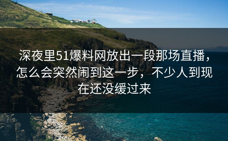 深夜里51爆料网放出一段那场直播，怎么会突然闹到这一步，不少人到现在还没缓过来
